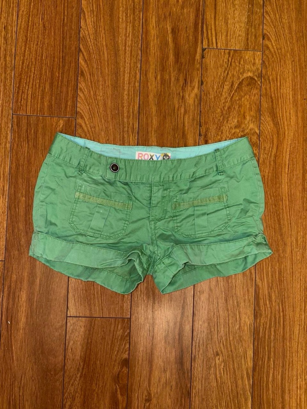 Y2K Roxy green low waisted shorts
